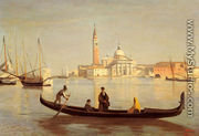 Venise--Gondole sur Le Grand Canal (or Saint-Georges Majeur au fond) - Jean-Baptiste-Camille Corot