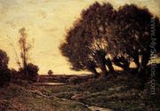 A Wooded Landscape With A Stream - Henri-Joseph Harpignies