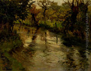 Woodland Scene With A River - Fritz Thaulow