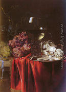 A Still Life of Grapes, a Roemer, a Silver Ewer and a Plate - Willem Van Aelst