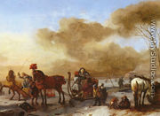 A Winter Landscape with Horse-Drawn Sleds - Philips Wouwerman