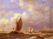 A Sunlit Dock - Cornelis Christiaan Dommelshuizen