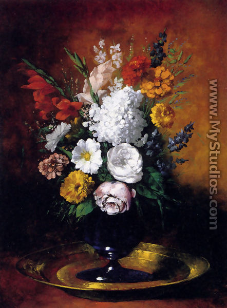 Vase De Fleurs - Germain Theodure Clement Ribot