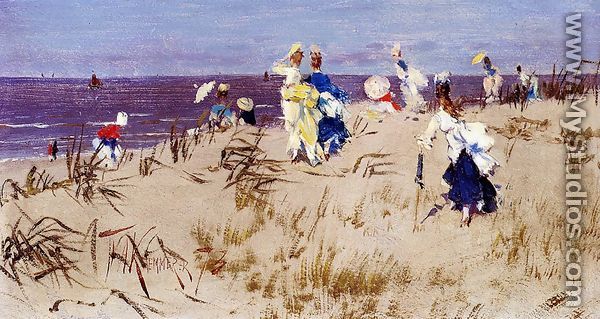 Elegant Women On The Beach - Frederick Hendrik Kaemmerer