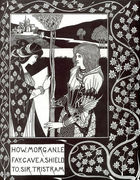 How Morgan Le Fay Gave a Shield to Sir Tristram - Aubrey Vincent Beardsley