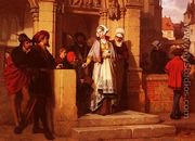 Faust and Mephistopheles Waiting for Gretchen at the Cathedral Door - Wilhelm Koller
