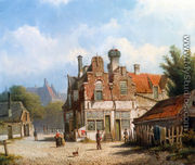 Houses Along A Village Street In Summer - Willem Koekkoek