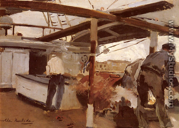 Two Men On A Deck - Joaquin Sorolla y Bastida