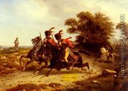 Hussards Escortant Napoleon (Hussards Escorting Napoleon) - Joseph-Louis Hippolyte Bellange