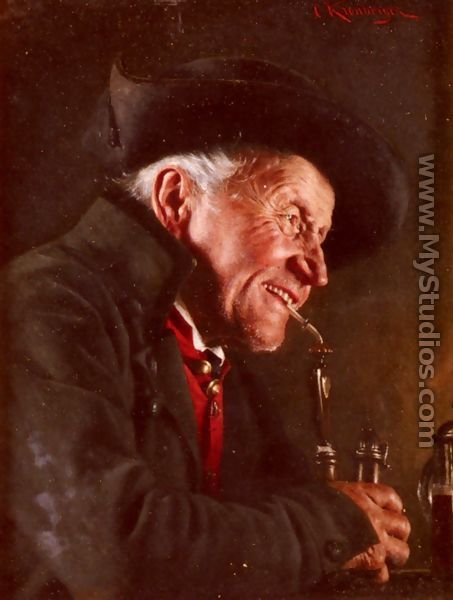 A Portrait Of A Man In A Tavern - Carl Kronberger