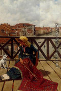 A Distraction On The Accademia Bridge, Venice - Franz Leo Ruben