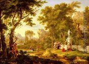 A classical landscape with the Worship of Bacchus - Jan Van Huysum