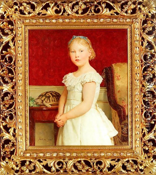 Bildnis Dora Luthy, 1900 (Portrait of Dora Luthy, 1900) - Albert Anker