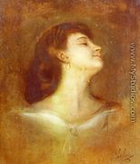 Portrait Of A Lady In Profile - Franz von Lenbach