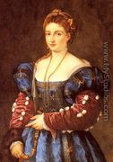 A Portrait Of A Lady In Italian Costume - Emilie Rouillon