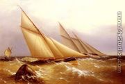 A Schooner And Cutter Yacht Rounding A Buoy - Richard Bridges Beechey