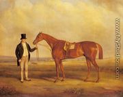 A Gentleman Holding <i>Dangerous</i>, the Winner of the 1833 Derby - John Ferneley, Snr.