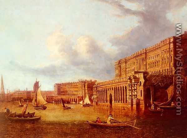 Somerset House And The Adelphi From The River Thames - John Paul