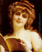 A Blonde Beauty Holding a Book - Etienne Adolphe Piot