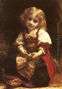 A Little Girl Holding A Bird - Etienne Adolphe Piot