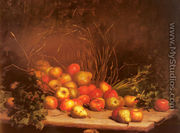 An Overturned Basket Of Fruit And Vegatables - Hubert Bellis