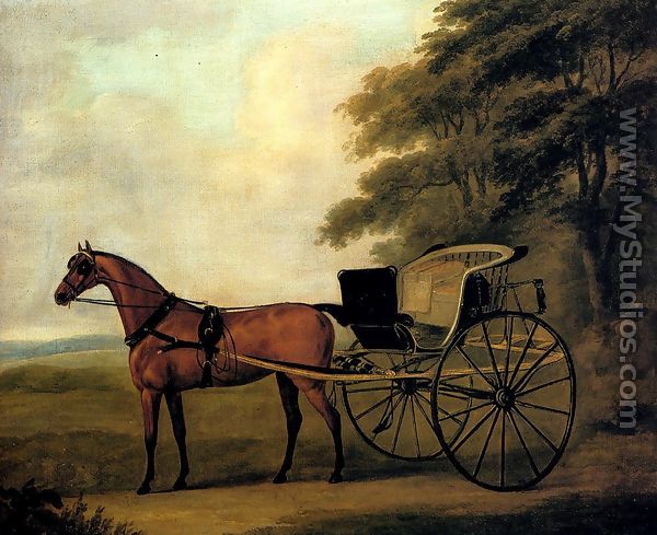 A Horse And Carriage In A Landscape - John Nost Sartorius