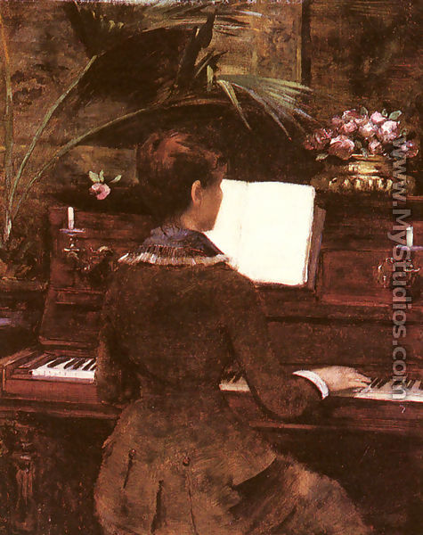 At the Piano - Louise Abbema