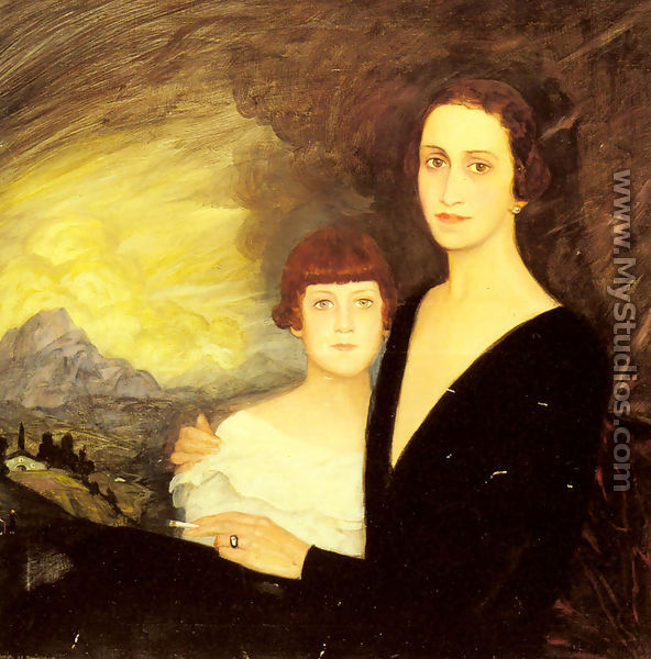 Mother and Daughter - Ramon De Zubiaurre