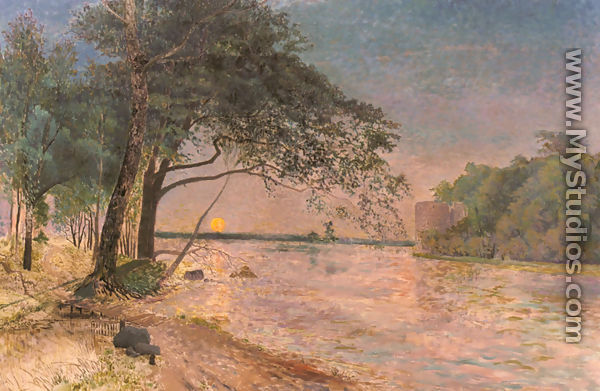 View Of Kronenberg Castle At Sunset - Alfred Wahlberg
