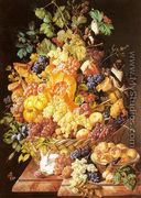 A Basket of Fruit with Animals - Leopold Zinnogger