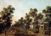View Of The Grand Walk, vauxhall Gardens, With The Orchestra Pavilion, The Organ House, The Turkish Dining Tent And The Statue Of Aurora - (Giovanni Antonio Canal) Canaletto