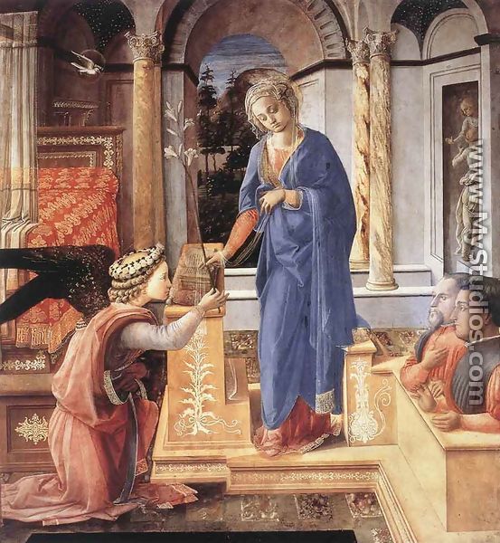 The Annunciation with two Kneeling Donors - Fra Filippo Lippi