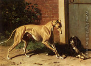 A Greyhound And A Shepherd Dog - Conradyn Cunaeus