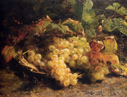 Autumn Treasures: Grapes In A Wicker Basket - Geraldine Jacoba Van De Sande Bakhuyzen