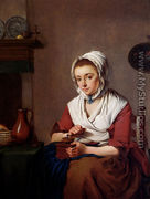 A Maid Grinding Coffee - Jacobus Johannes Lauwers