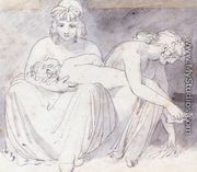 Two Women With A Young Child - John Flaxman