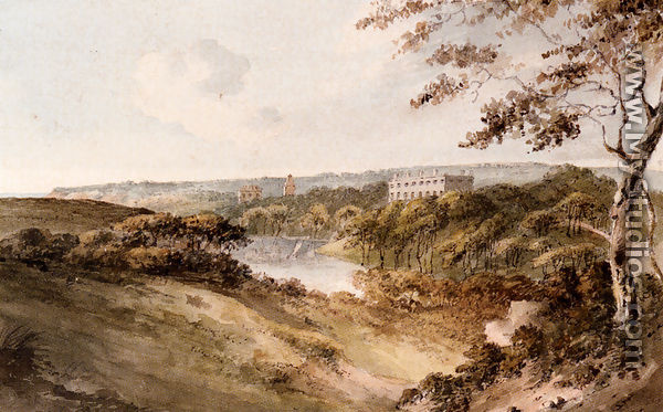 A Distant View Of Clovelly Court, Devon - John Warwick Smith