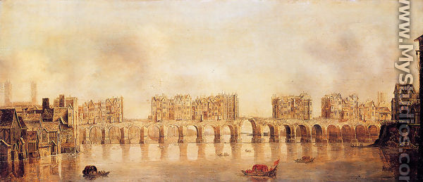 View Of Old London Bridge From The West - Claude De Jongh