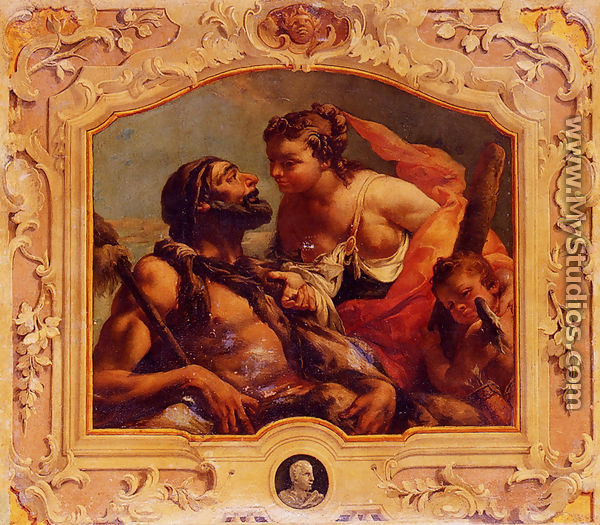 Hercules And Omphale - Jacopo Guarana
