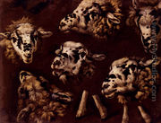 A Study Of Heads Of Sheep - Johann Melchior Roos