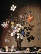 Still Life with Flowers and Shells - Balthasar Van Der Ast