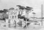 Italian Lake Scene with Villa (from Cropsey Album) - Carl Friedrich H. Werner