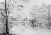 Bridge over Crumelbow Creek, David Hosack Estate, Hyde Park, New York (from Hosack Album) - Thomas Kelah Wharton