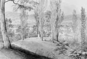 Grove of Poplars with a Memorial Bust, David Hosack Estate, Hype Park, New York (from Hosack Album) - Thomas Kelah Wharton