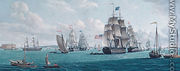 The U. S. Ship Franklin, with a View of the Bay of New York - Thomas Thompson