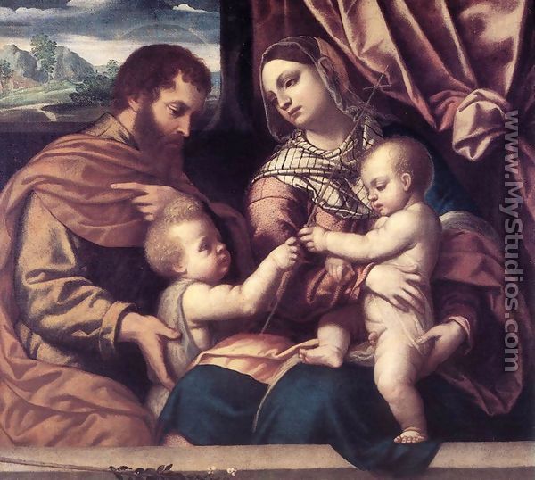 Holy Family - Alessandro Bonvicino (Moretto da Brescia)