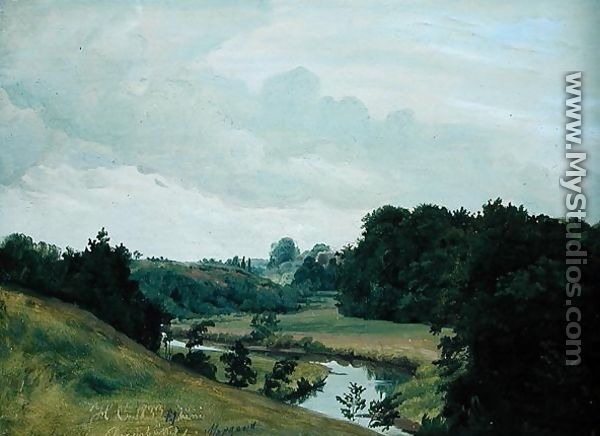 The River Alster at Poppenbuttel in the Morning, 1883 - Johann-Hermann Carmiencke