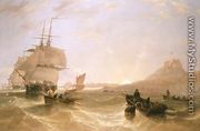 Squadron of Frigates and Fishing Vessels in a Choppy Sea off Holy Island - James Wilson Carmichael