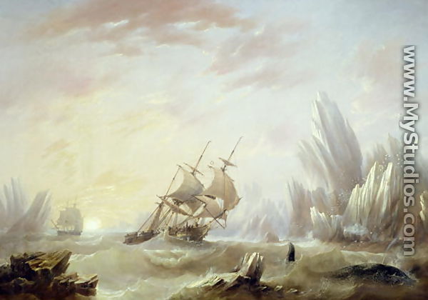 Whale Fishing in a Polar Sea, 1845 - James Wilson Carmichael