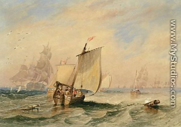 Shipping in choppy seas 1838 - James Wilson Carmichael